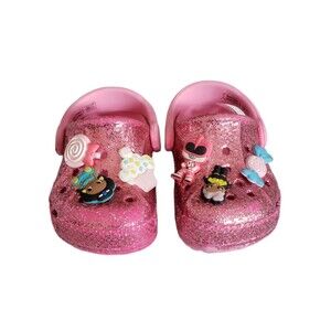 Crocs Baya Little Girls Glitter Clog Size C 5 Pink Stylish Comfortable